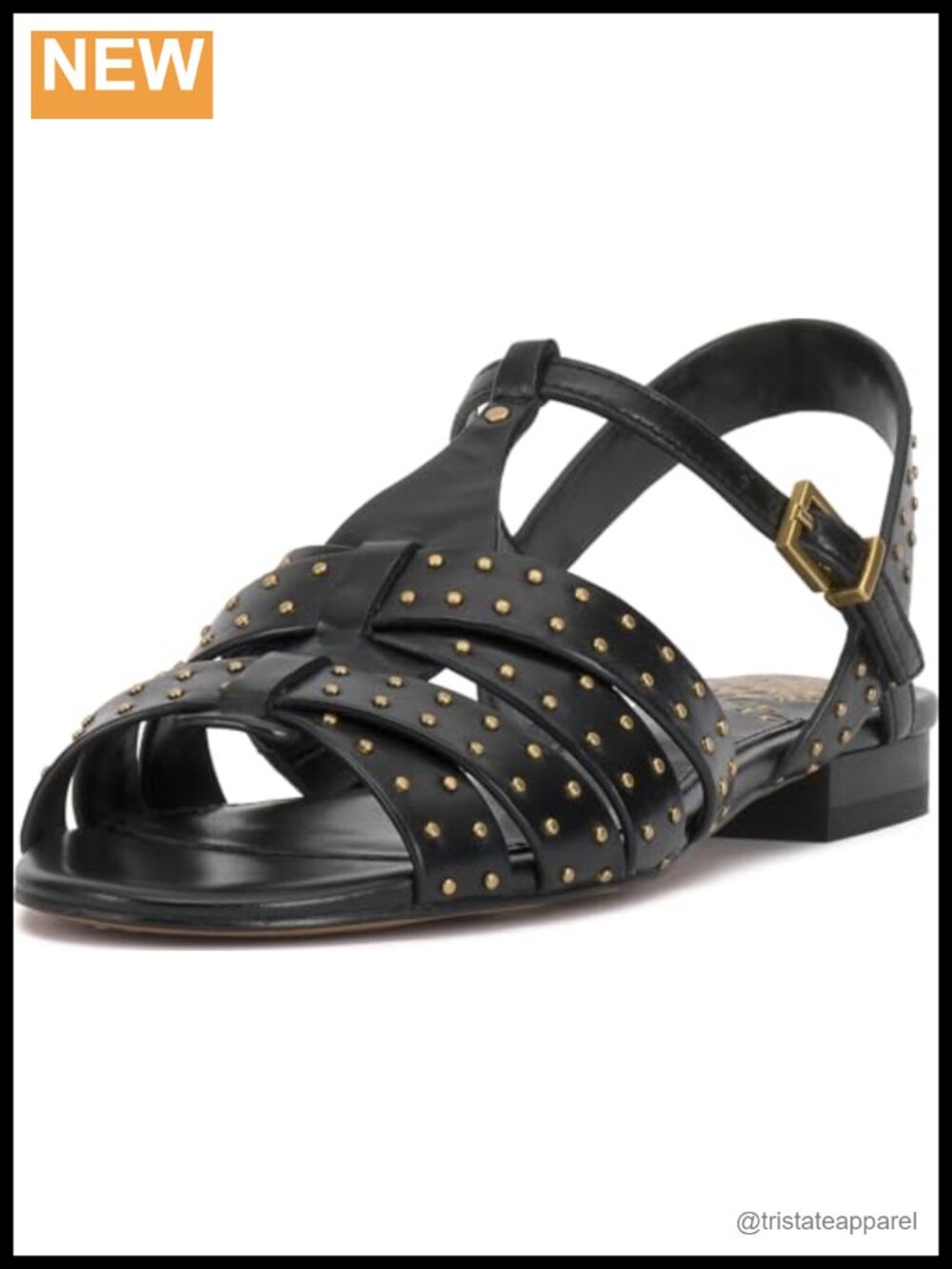 Vince Camuto Chaya Studded Gladiator Flat Sandals Leather